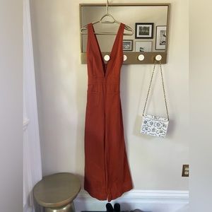 BDG UO Rust Eleanor Plunging Jumpsuit